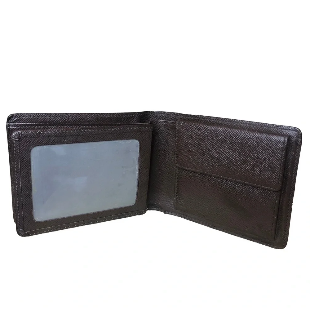 LOUIS VUITTON Damier Ebene Portefeiulle Florin Bifold Brown Wallet w ID Holder